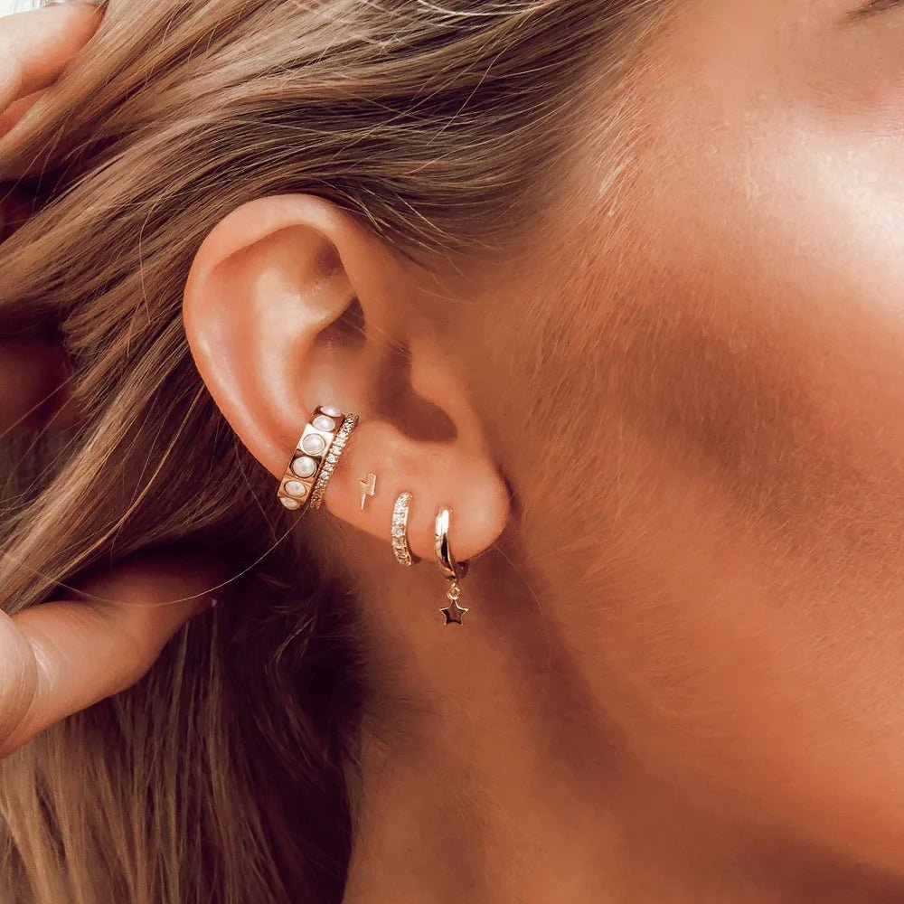 Lightning And Star Ear Party Gold | Accessories | Smuk - Dameklær på nett