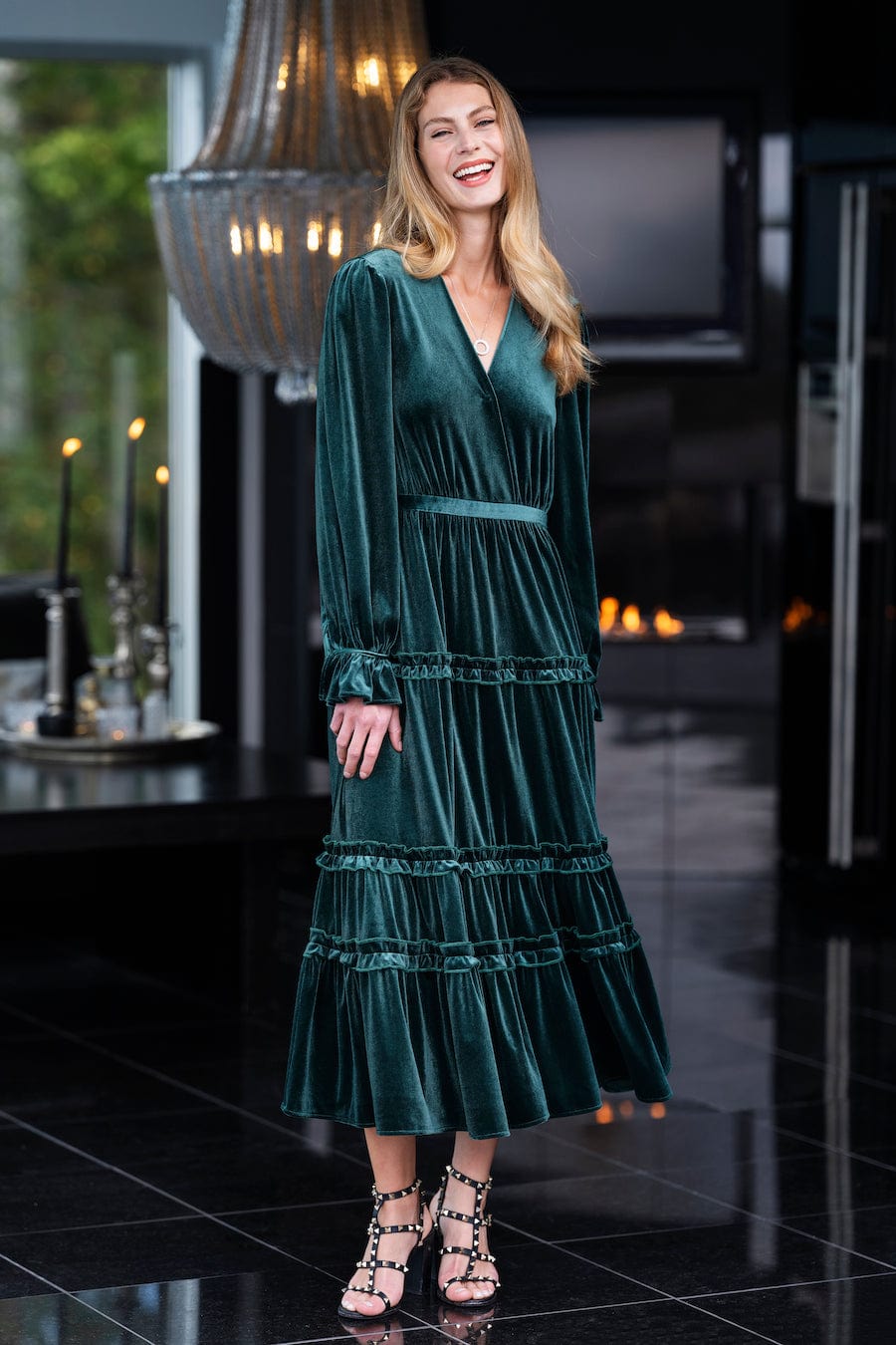 Lilliana Dress Bottle Green | Kjoler | Smuk - Dameklær på nett