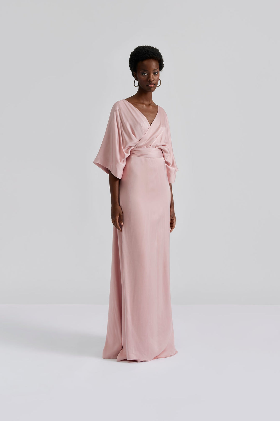 Lilly Wrap Satin Maxi Dress Blush | Kjoler | Smuk - Dameklær på nett