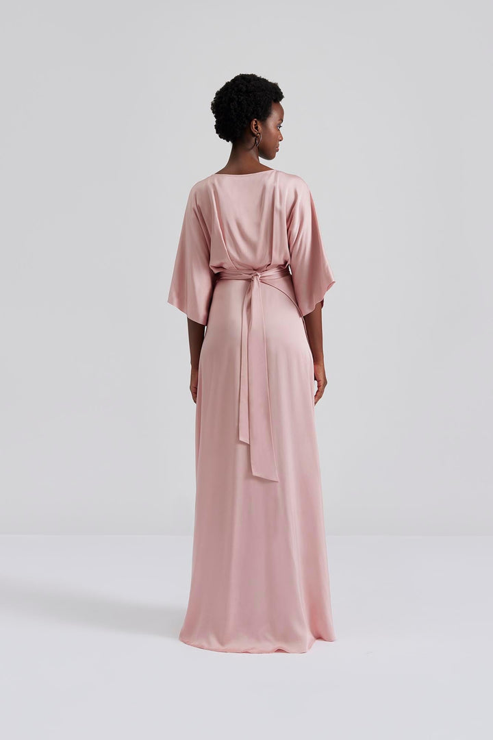 Lilly Wrap Satin Maxi Dress Blush | Kjoler | Smuk - Dameklær på nett
