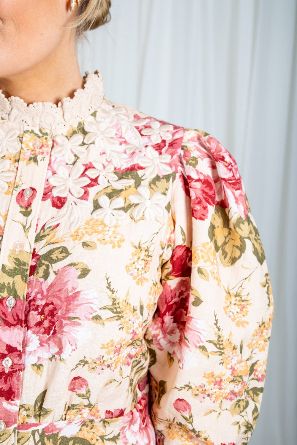 Linen Button Down Dress Peony | Kjoler | Smuk - Dameklær på nett