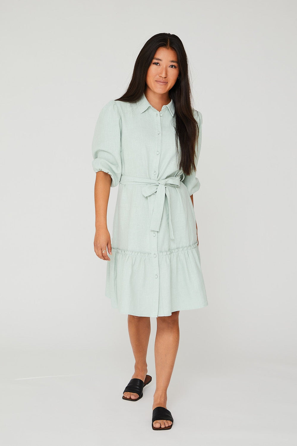 Linen Dress Mint | Kjoler | Smuk - Dameklær på nett