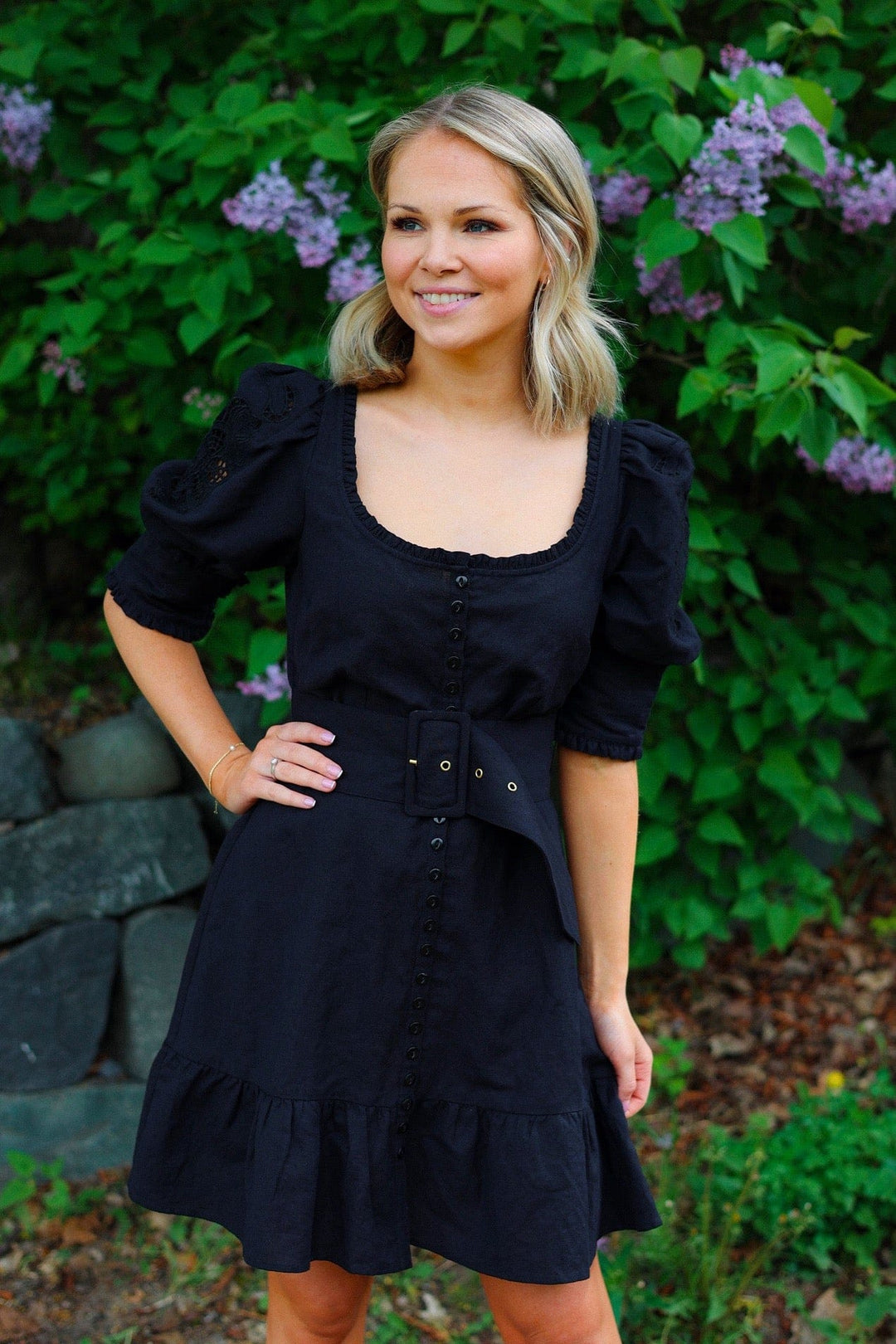 Linen Mini Dress Black | Kjoler | Smuk - Dameklær på nett