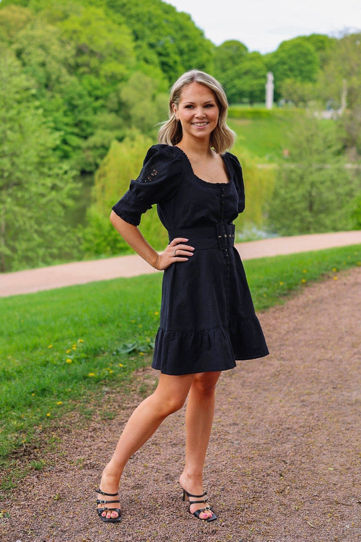 Linen Mini Dress Black | Kjoler | Smuk - Dameklær på nett
