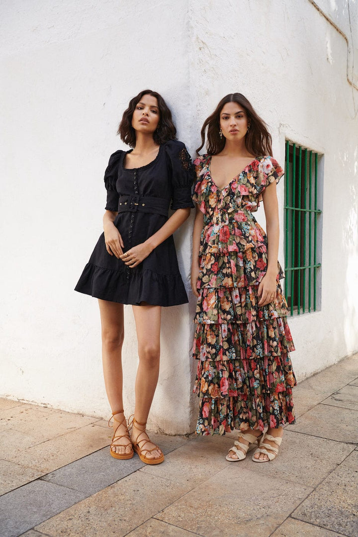 Linen Mini Dress Black | Kjoler | Smuk - Dameklær på nett