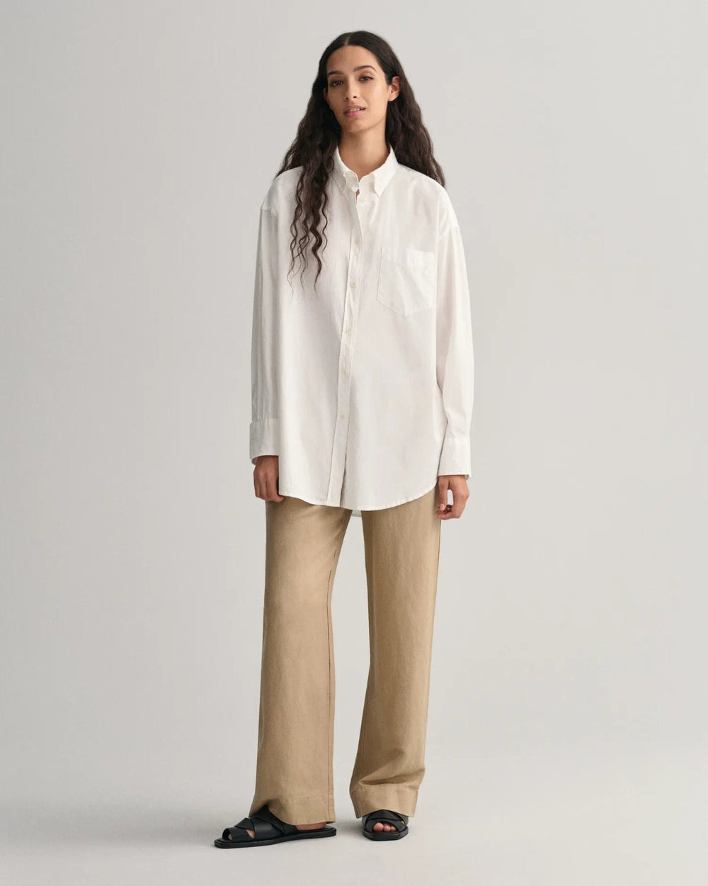 Linen Viscose Pull-On Pants Horn Beige | Bukser | Smuk - Dameklær på nett