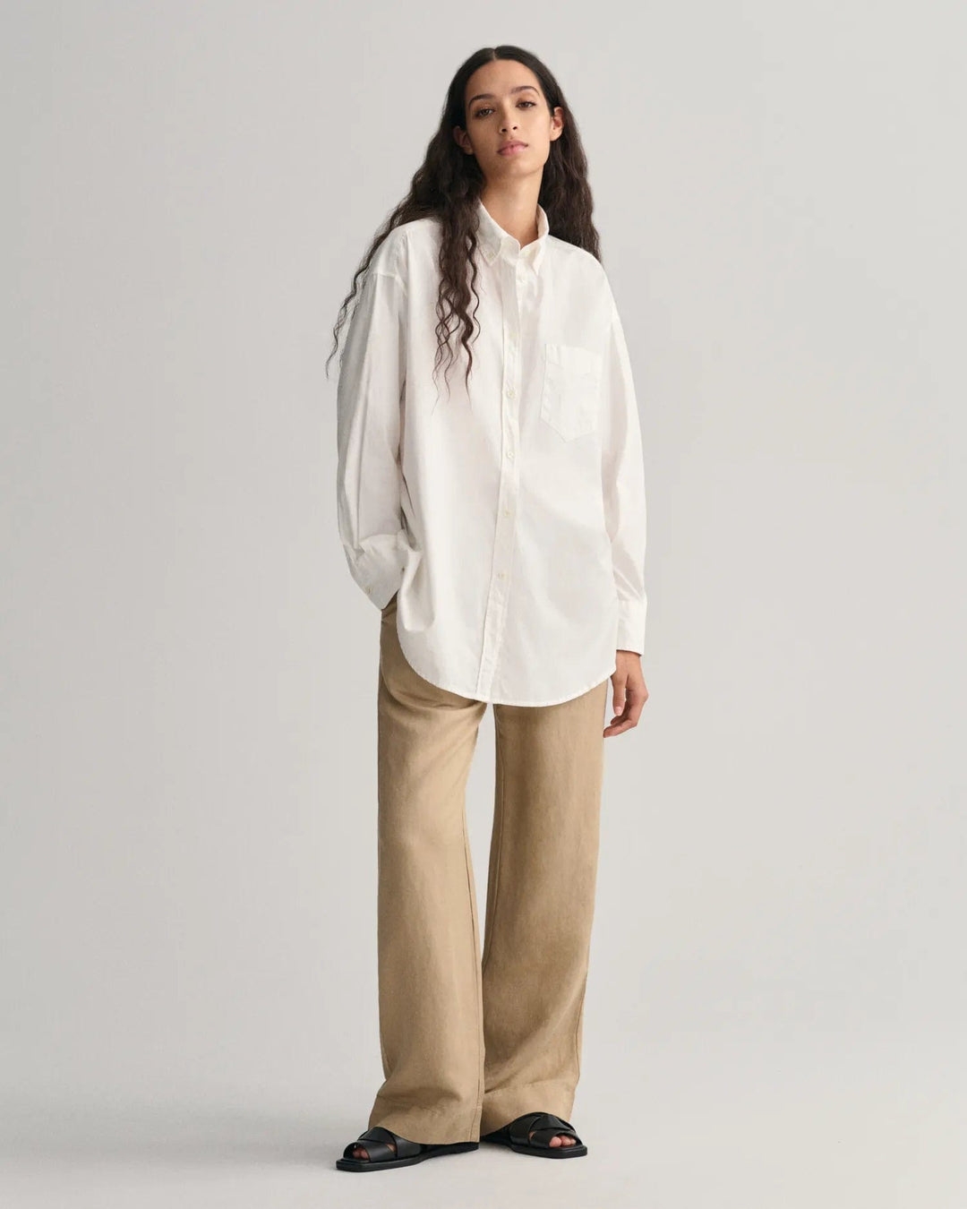 Linen Viscose Pull-On Pants Horn Beige | Bukser | Smuk - Dameklær på nett
