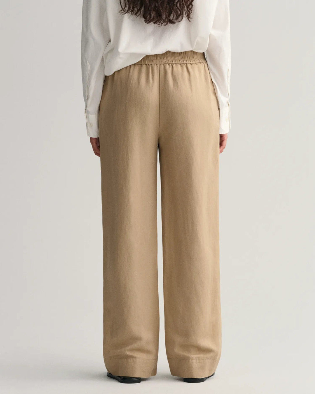 Linen Viscose Pull-On Pants Horn Beige | Bukser | Smuk - Dameklær på nett