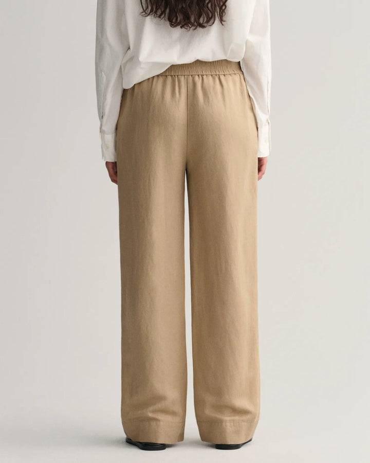 Linen Viscose Pull-On Pants Horn Beige | Bukser | Smuk - Dameklær på nett