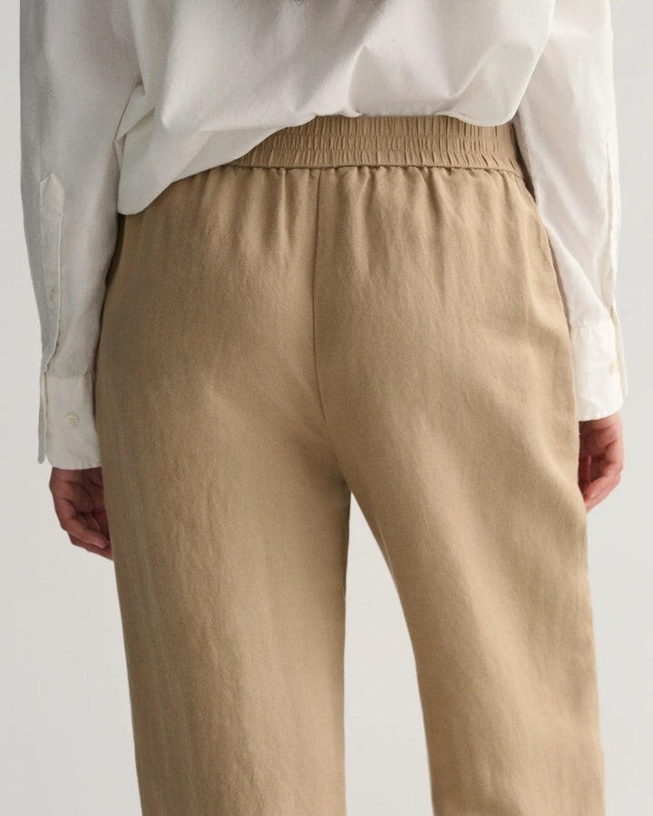 Linen Viscose Pull-On Pants Horn Beige | Bukser | Smuk - Dameklær på nett