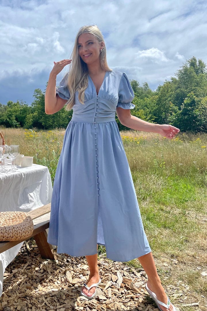 Long Adel Ss Dress Sky Blue | Kjoler | Smuk - Dameklær på nett