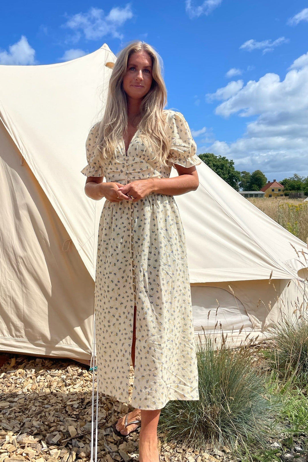 Long Adel Ss Dress Sun Flower | Kjoler | Smuk - Dameklær på nett