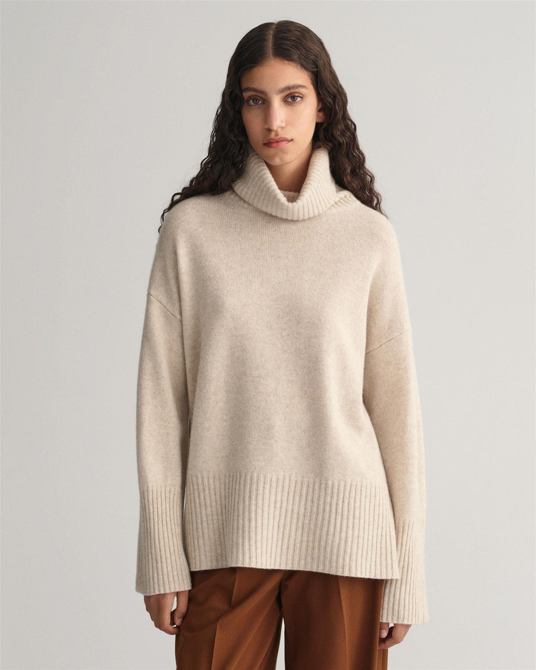 Lounge Rollneck Sweater Soft Oat | Genser | Smuk - Dameklær på nett
