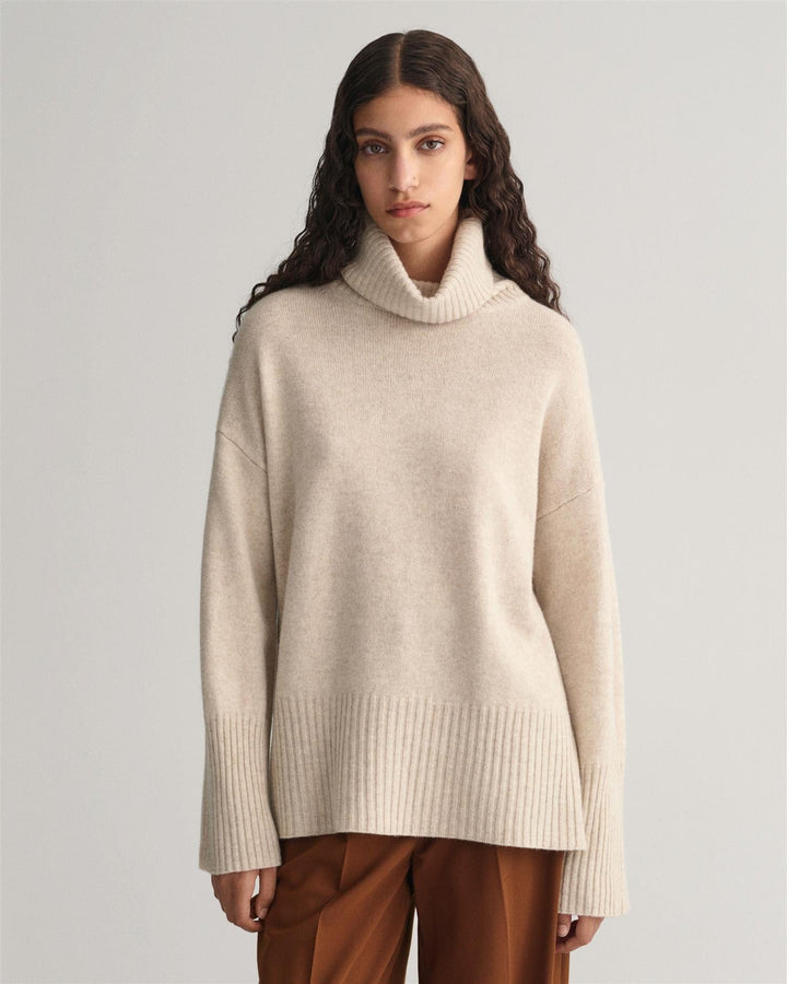 Lounge Rollneck Sweater Soft Oat | Genser | Smuk - Dameklær på nett