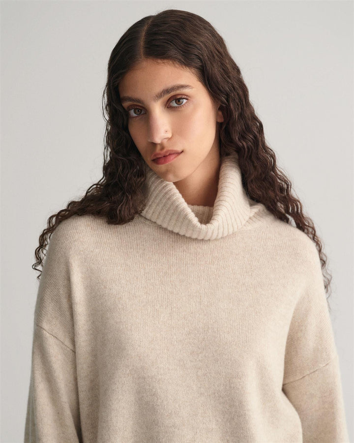 Lounge Rollneck Sweater Soft Oat | Genser | Smuk - Dameklær på nett