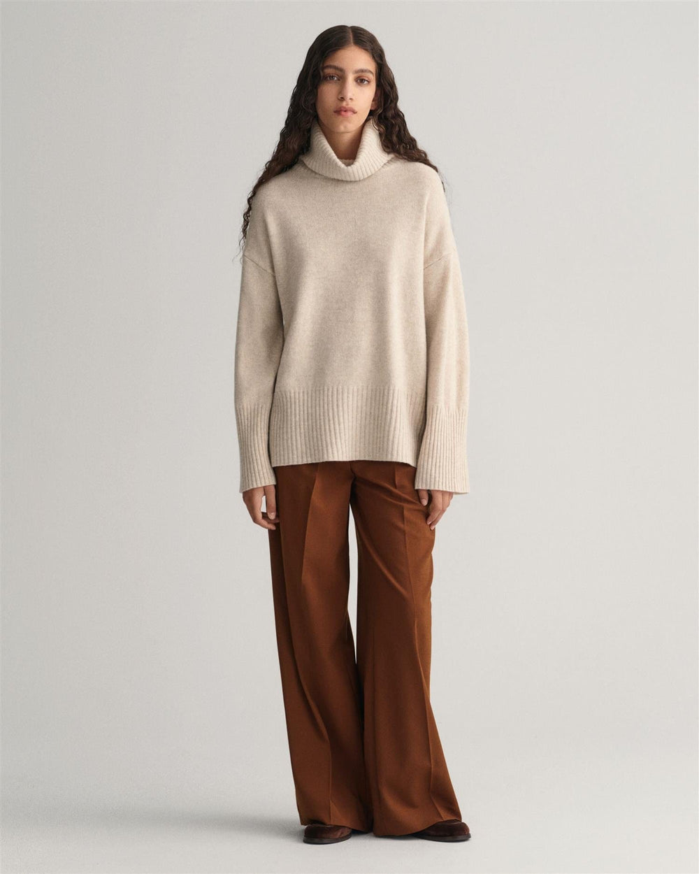 Lounge Rollneck Sweater Soft Oat | Genser | Smuk - Dameklær på nett