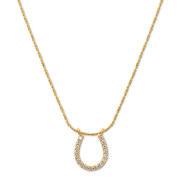 Lucky Horseshoe Pave Charm Necklace Pale Gold | Accessories | Smuk - Dameklær på nett