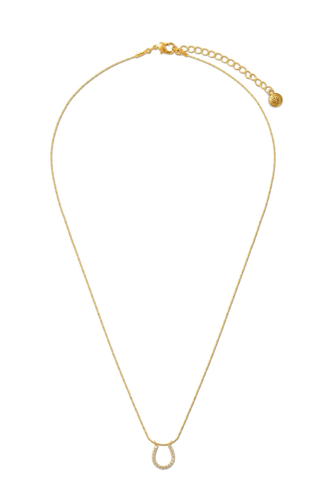 Lucky Horseshoe Pave Charm Necklace Pale Gold | Accessories | Smuk - Dameklær på nett