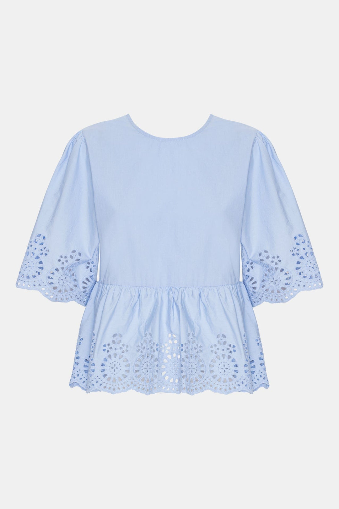 Lula Top Light Blue Embroidery | Topper | Smuk - Dameklær på nett