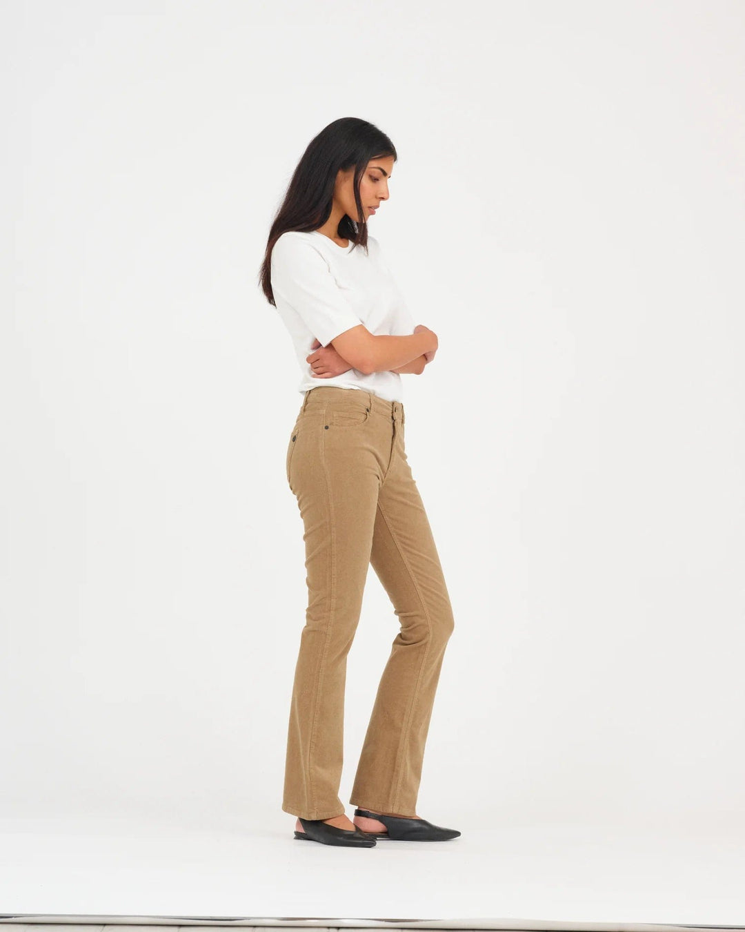 Marija Jeans Baby Cord Excl. Color lead brown | Bukser | Smuk - Dameklær på nett