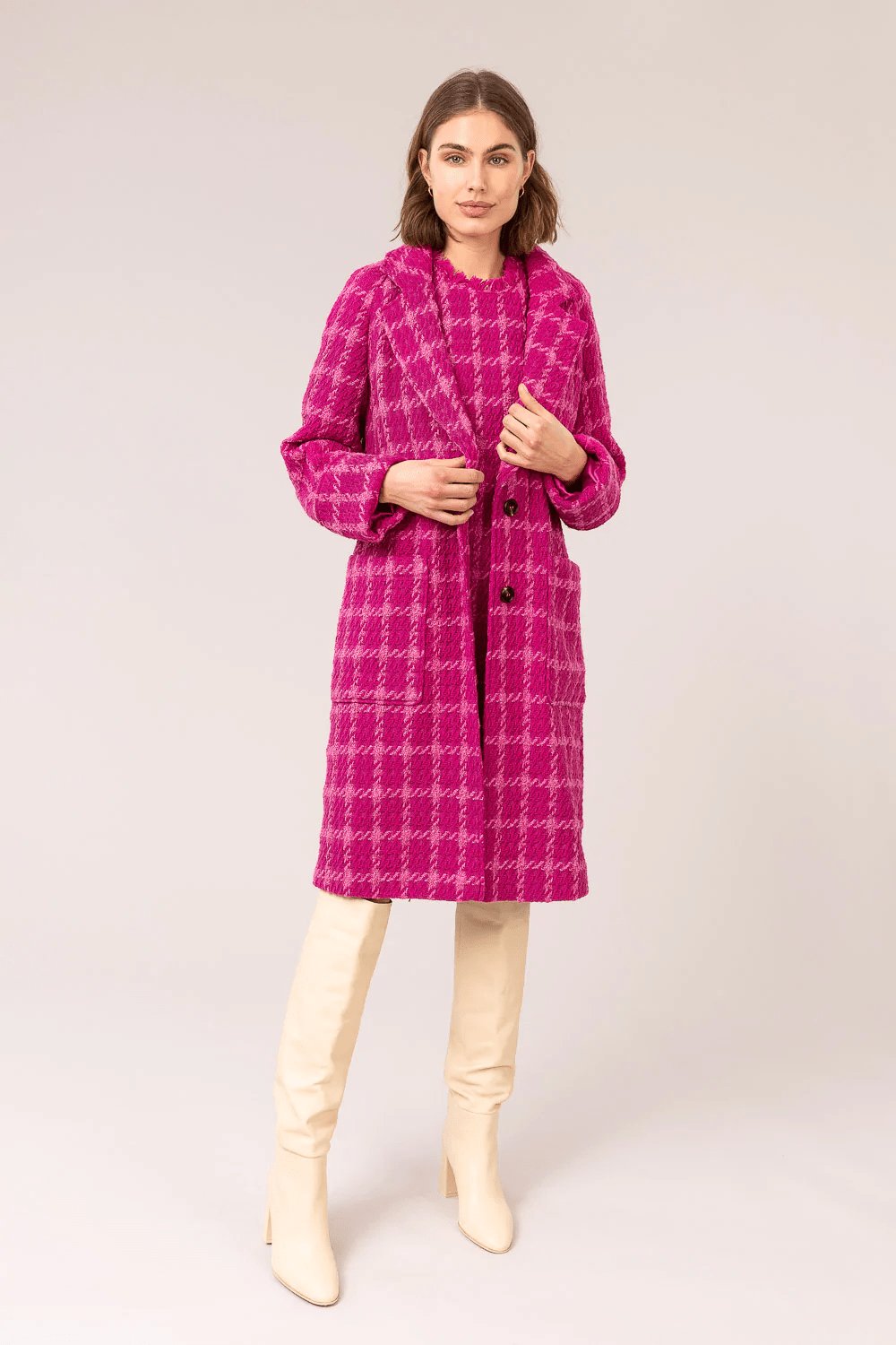 Marlow Coat Pink Boucle | Yttertøy | Smuk - Dameklær på nett