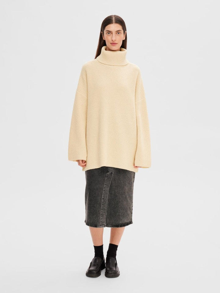 Mary Ls Long Knit Roll Neck Birch | Genser | Smuk - Dameklær på nett