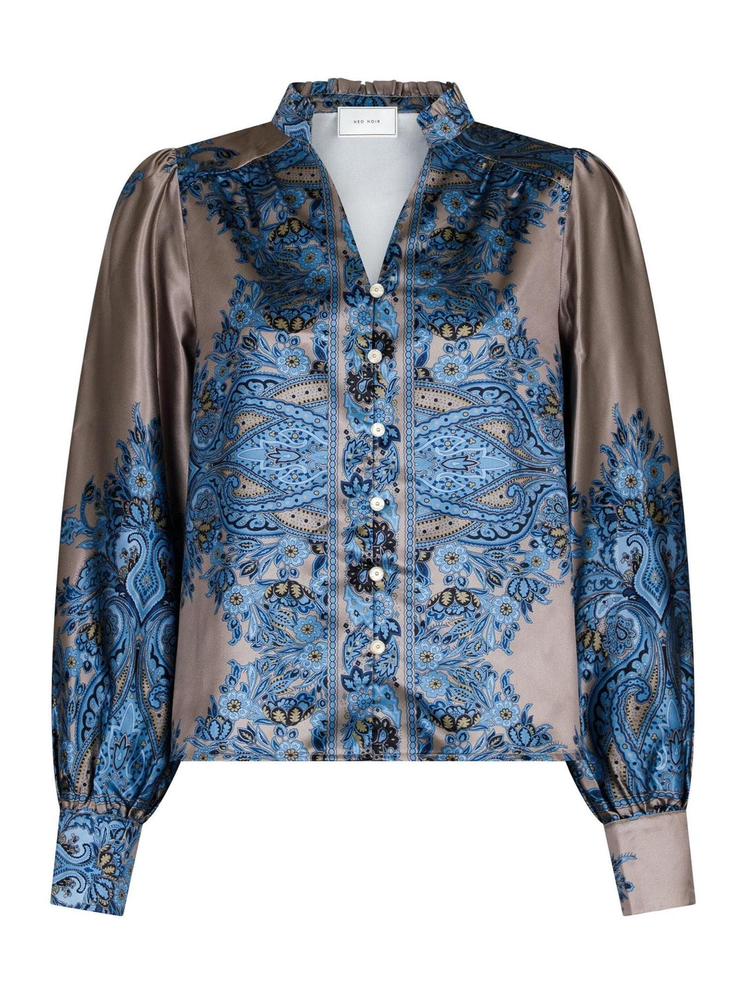 Massima Paisley Border Blouse Blue | Skjorter og bluser | Smuk - Dameklær på nett