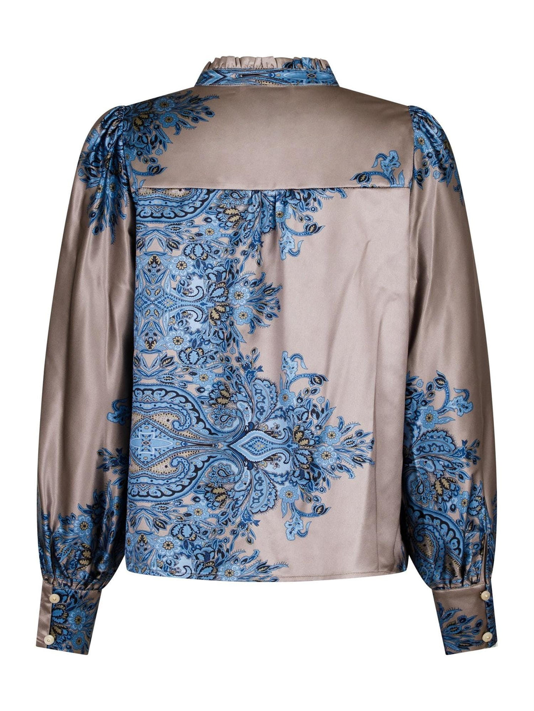 Massima Paisley Border Blouse Blue | Skjorter og bluser | Smuk - Dameklær på nett