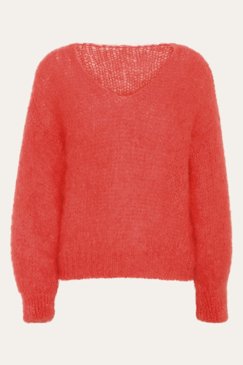 Milana Ls Mohair Knit Coral Red | Genser | Smuk - Dameklær på nett