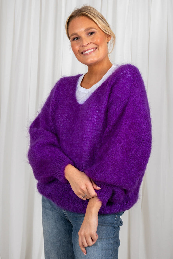 Milana Ls Mohair Knit Deep Purple | Genser | Smuk - Dameklær på nett
