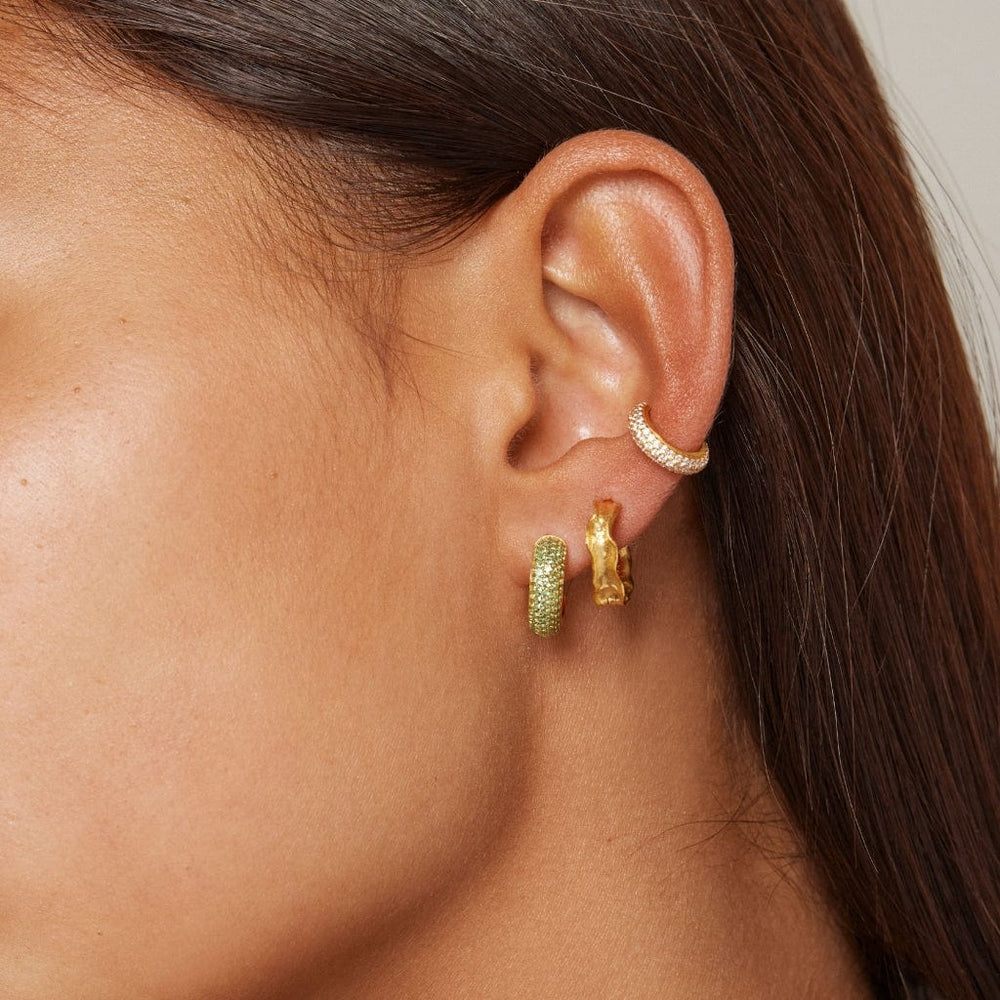 Mini Sparkling Luna Hoops Green | Accessories | Smuk - Dameklær på nett