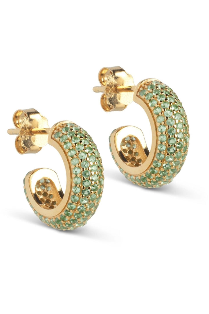 Mini Sparkling Luna Hoops Green | Accessories | Smuk - Dameklær på nett