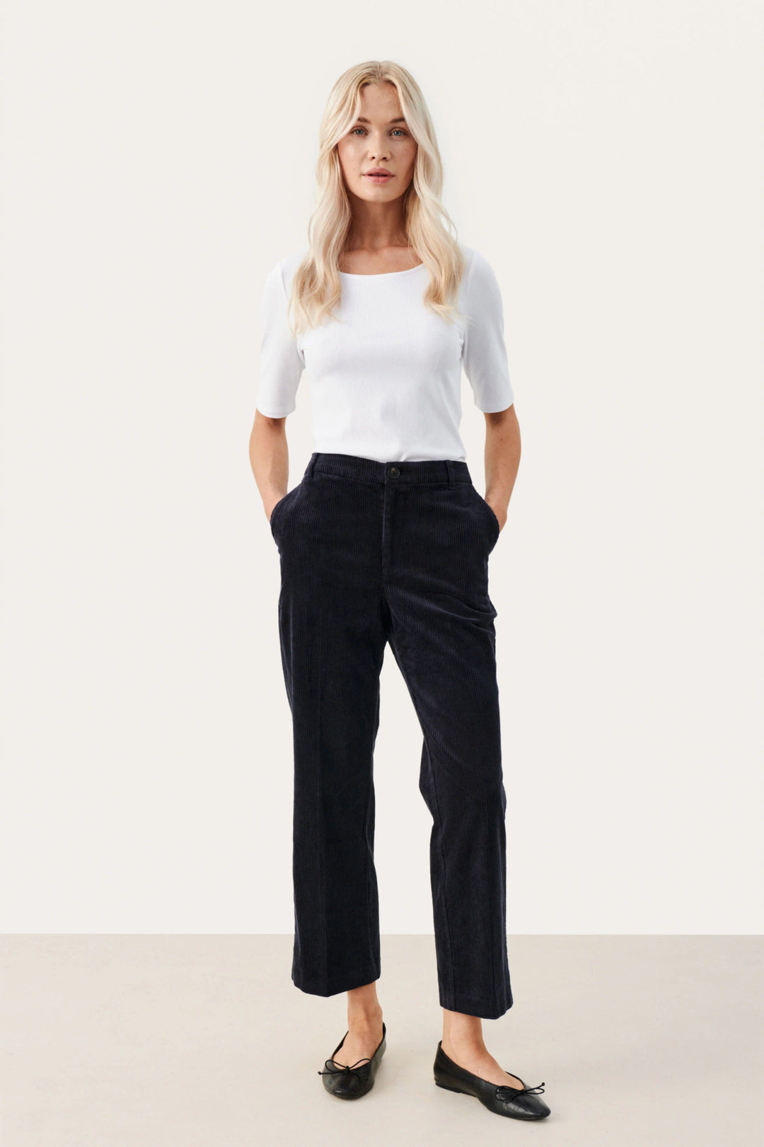 Mishapw Cropped Pants Dark Navy | Bukser | Smuk - Dameklær på nett