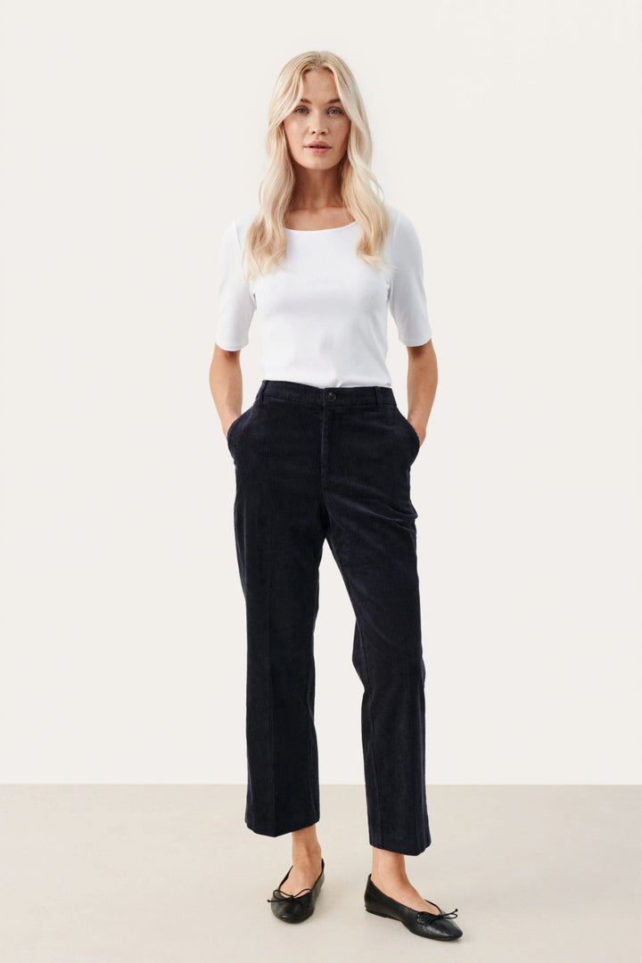 Mishapw Cropped Pants Dark Navy | Bukser | Smuk - Dameklær på nett