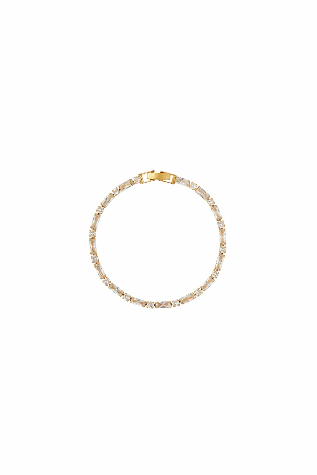 Mixed Baguette Stone Tennis Bracelet Pale Gold | Accessories | Smuk - Dameklær på nett