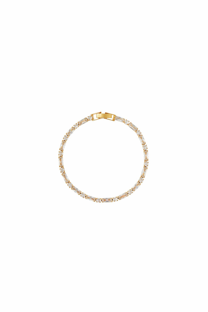Mixed Baguette Stone Tennis Bracelet Pale Gold | Accessories | Smuk - Dameklær på nett