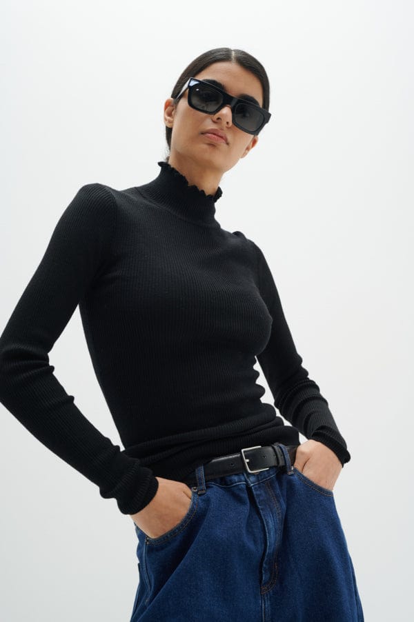 Moniaiw Rib Pullover Black | Genser | Smuk - Dameklær på nett