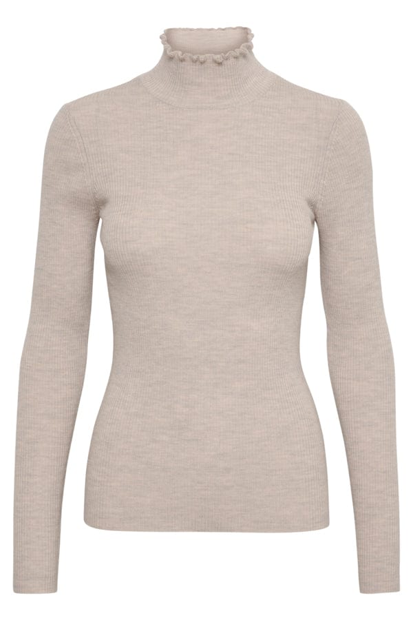 Moniaiw Rib Pullover Sand Melange | Genser | Smuk - Dameklær på nett