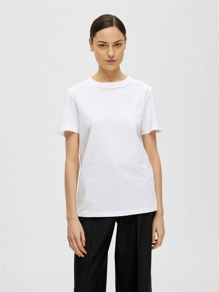 Myessential Ss O-Neck Tee Bright White | Topper | Smuk - Dameklær på nett
