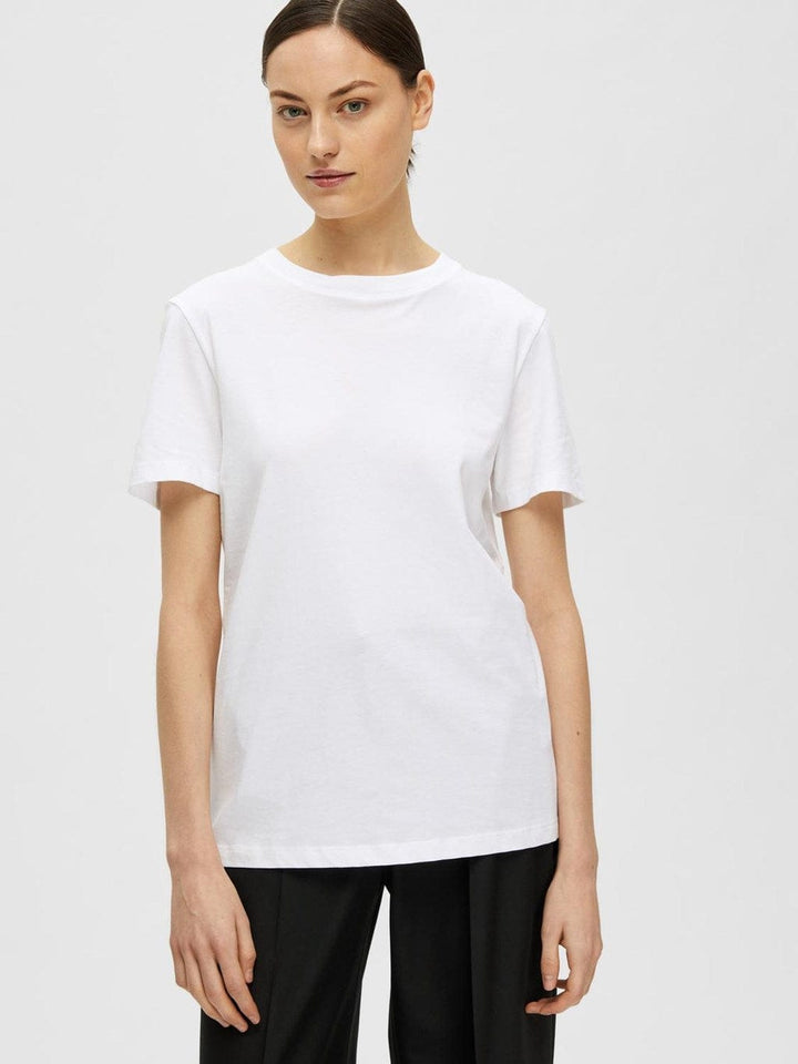 Myessential Ss O-Neck Tee Bright White | Topper | Smuk - Dameklær på nett