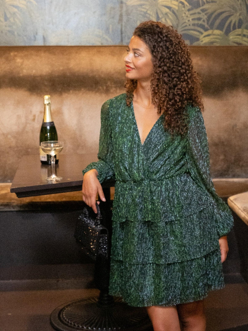 Nene Glitz Dress Green | Kjoler | Smuk - Dameklær på nett