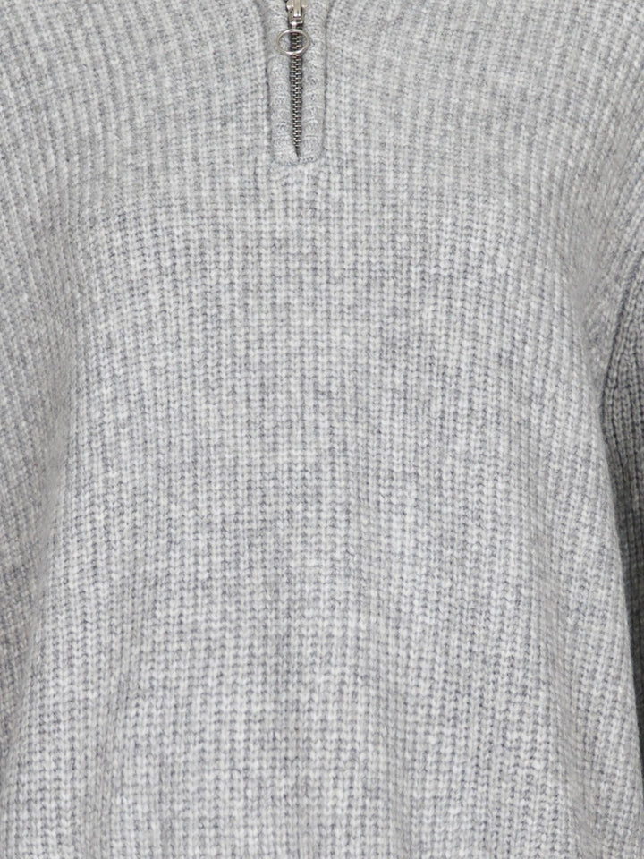 Nevena Solid Knit Blouse Grey Melange | Genser | Smuk - Dameklær på nett