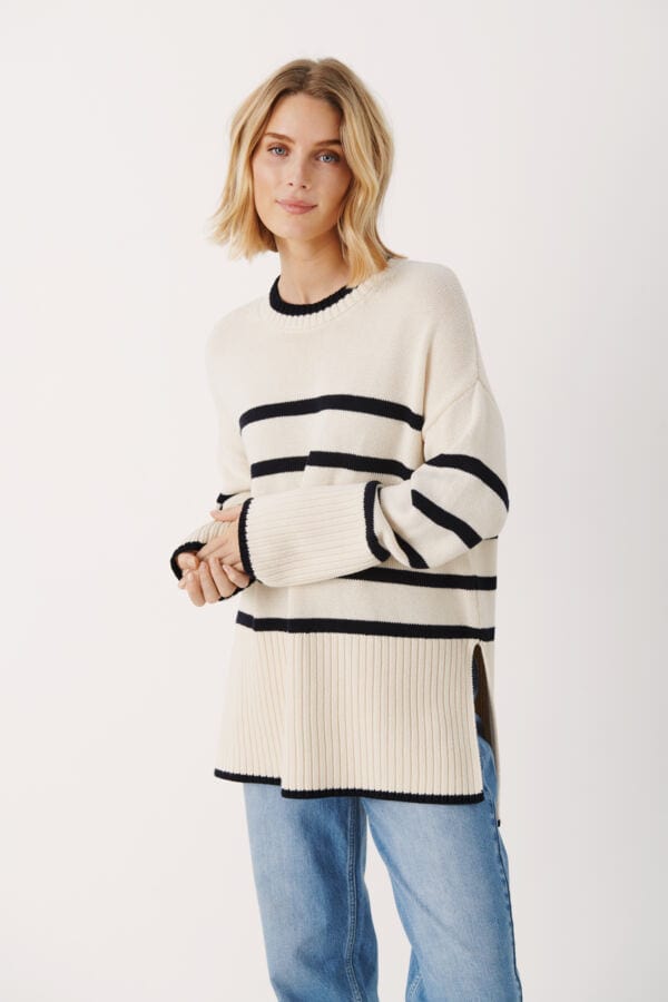 Noelinepw Pullover Navy Stripes | Genser | Smuk - Dameklær på nett