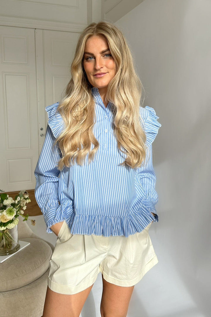 Nuna Shirt Blue White Stripes | Skjorter og bluser | Smuk - Dameklær på nett