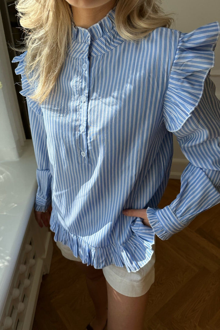 Nuna Shirt Blue White Stripes | Skjorter og bluser | Smuk - Dameklær på nett