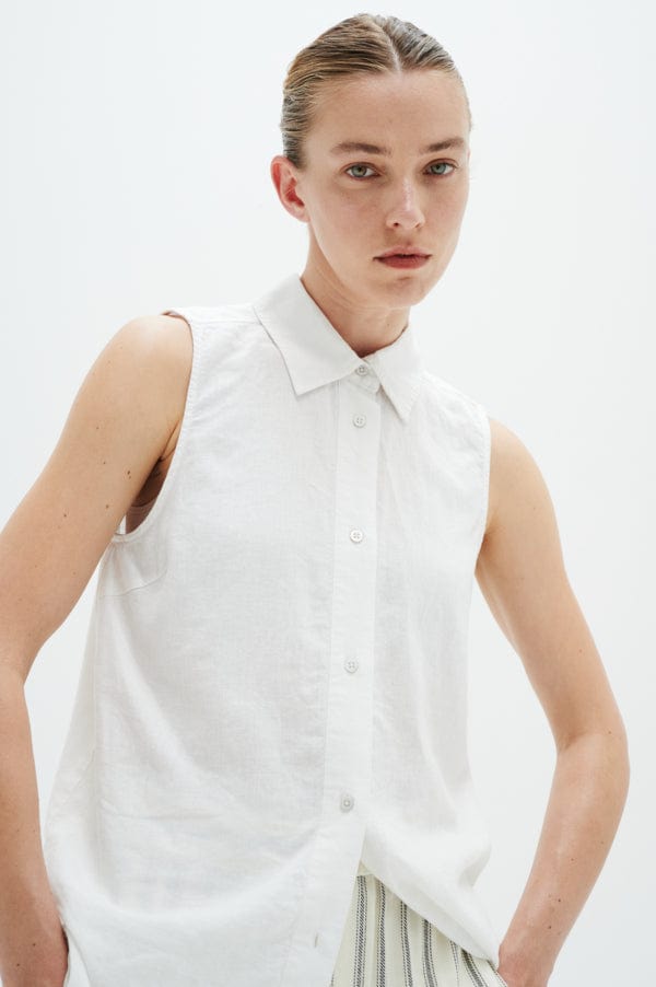 Odetteiw Sl Shirt Pure White | Skjorter og bluser | Smuk - Dameklær på nett