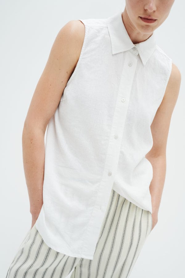 Odetteiw Sl Shirt Pure White | Skjorter og bluser | Smuk - Dameklær på nett