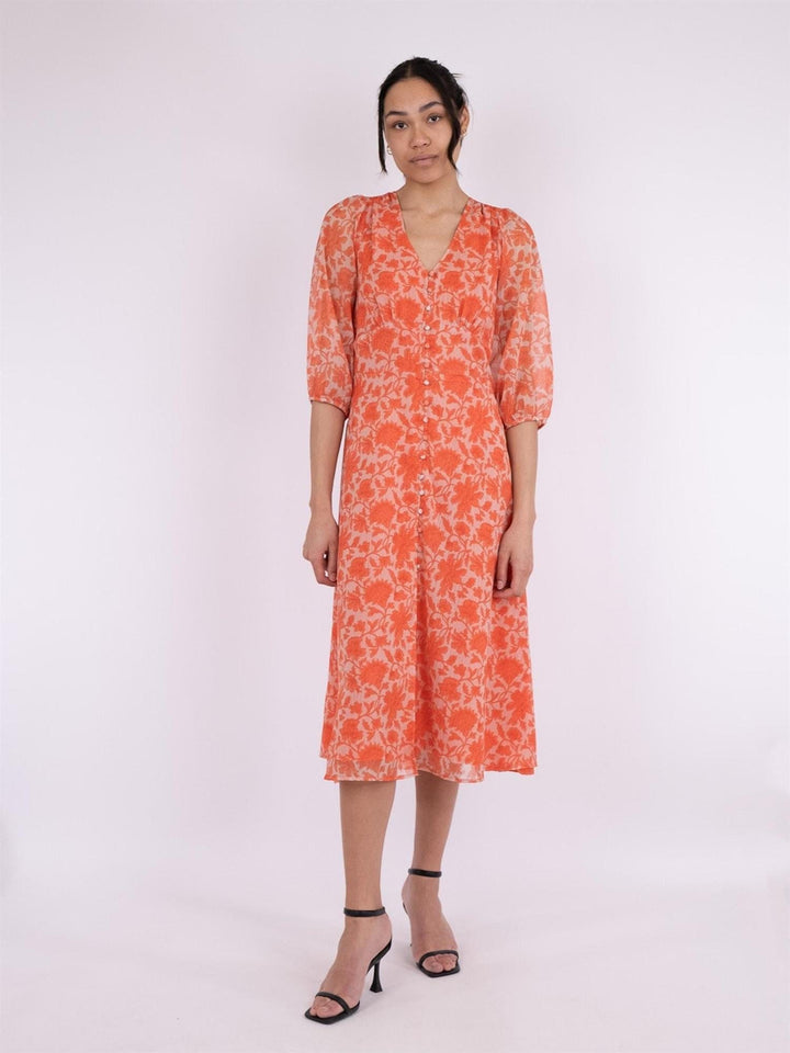 Olana City Flower Dress Orange | Kjoler | Smuk - Dameklær på nett