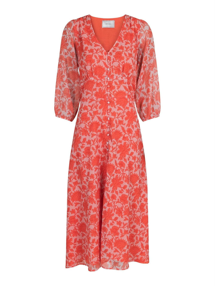 Olana City Flower Dress Orange | Kjoler | Smuk - Dameklær på nett