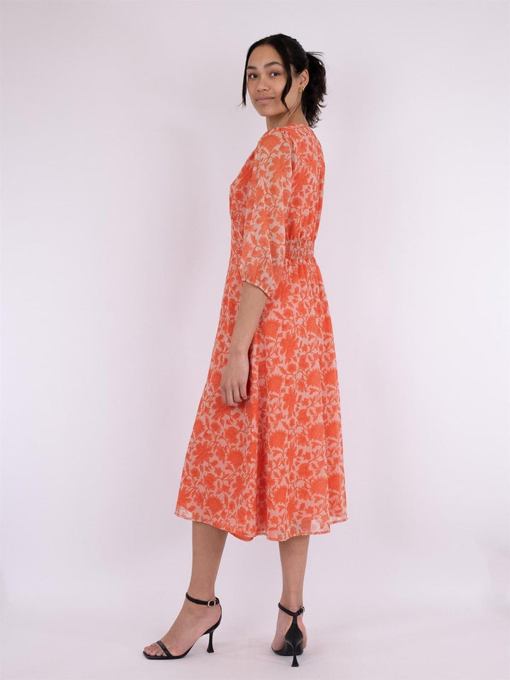 Olana City Flower Dress Orange | Kjoler | Smuk - Dameklær på nett